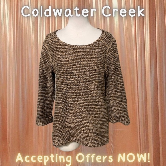 Black and Tan Coldwater Creek Sweater - Picture 1 of 5